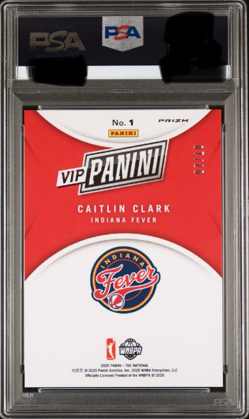 2025 Panini NSCC VIP Gold Caitlin Clark #1 PSA 7 - 07/10
