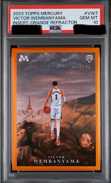 2023 Topps Mercury Victor Wembanyama #VW7 Orange Refractor PSA 10 - 03/25 POP 1