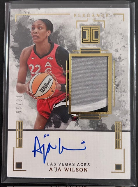 2025 Impeccable A'ja Wilson Elegance Jersey Auto - Las Vegas Aces 10/25