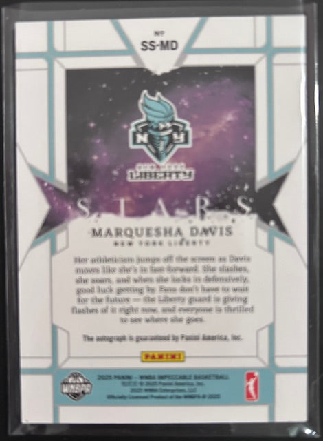 2025 Impeccable Marquesha Davis Stars Autograph SS-MD - New York Liberty 74/99