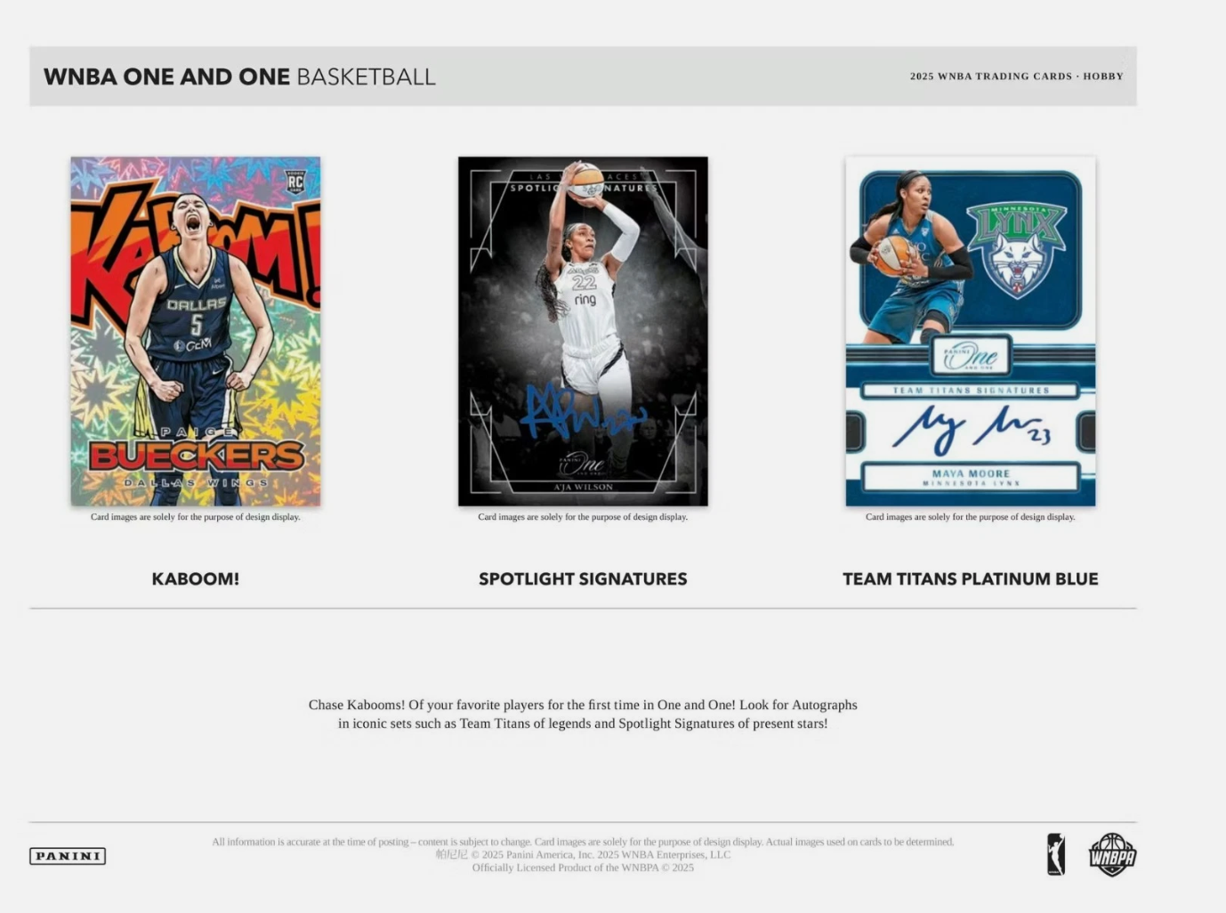 2025 WNBA Panini One and One