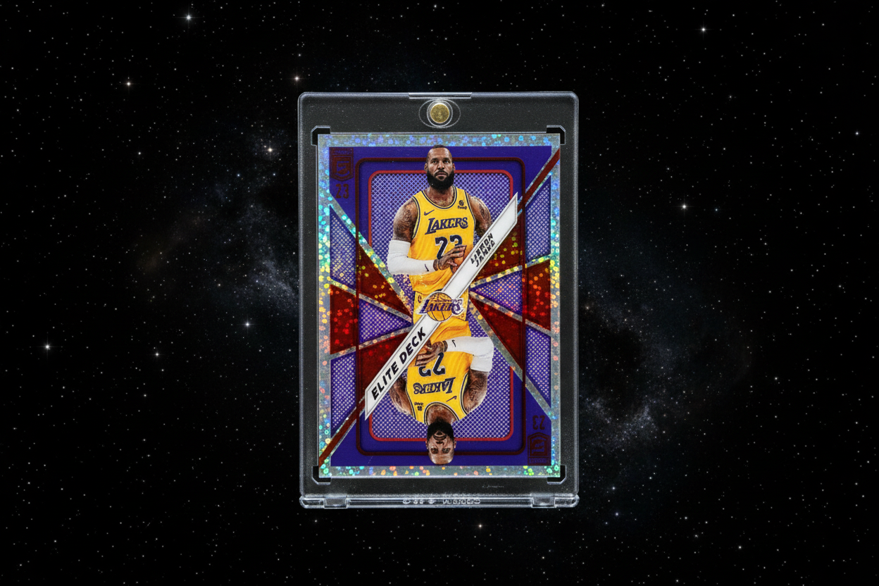LeBron James SSP White Sparkle Prizm Clear Card 2023-24 Panini Elite Deck Lakers